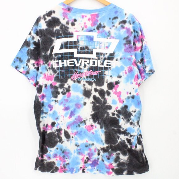 GM Official X Chevrolet Shirt Men Multicolor Tie Dye Short Sleeve Cotton Size XL - Picture 7 of 9